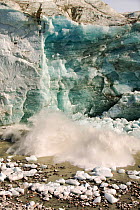 Small collapse of ice from the Russells Glacier, Kangerlussuaq, Greenland. July 2008.