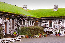 Kriduklaustur, an old farmhouse with a green roof near Egilsstadir, Iceland. September 2010.