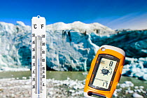 Thermometer taking the air temperature as part of a study to measure the speed of the Russell Glacier near Kangerlussuaq, Greenland.