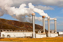 Hellisheidi geothermal power station in Hengill, Iceland is the worlds second largest geothermal power station. It also supplies hot water via a pipeline to Reykjavik for space heating for households...