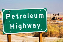 The  Petroleum highway in the Midway Sunset oilfield in Maricopa, Bakersfield, California, USA. September 2014.