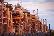 Gas processing plant at Rampside near Barrow in Furness, UK, that processes gas from the Morecambe Bay gas field, it is one of the largest gas plant in Europe. Cumbria, England, UK, July.