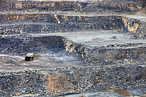 Limestone quarry to produce cement. Clitheroe Lancashire, England, UK, March 2009.