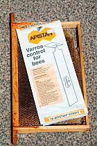 Apistan used to combat the Varoa mite in  bee hives, Cockermouth, Cumbria, England, UK. June 2009.