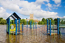 Flooded playground in Tewkesbury, Gloucestershire, England, UK, 24th July 2007.