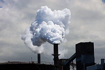 Emissions from the Bluescope steel works at Port Kembla, Wollongong, Australia. February 2010.