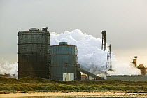 Emissions from the Corus steel plant on Teeside, England, UK, December 2005.
