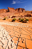 Dried up river bed in the Anti Atlas mountains of Morocco, North Africa. April 2012. In recent years, rainfall totals have reduced by around 75% as a result of climate change.