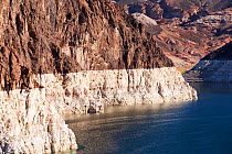 Lake Mead at a very low level due to the four year long drought. Lake Mead, Nevada, USA. September 2014.