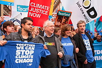 Former BBC weatherman Michael Fish, the actress Greta Scacchi and the actors Peter Capaldi and Junade Khan at the Stop Climate Chaos Coalition Demonstration. London, England, UK, December. Saturday 5t...