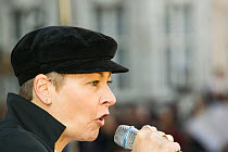 Caroline Lucas a Green Party MEP at the I Count climate change rally in London, UK, November 2006.