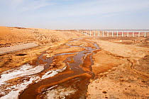 Dried up river in Shanxi province during drought, China, March 2009.