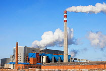 Coal fired power station, Suihua, Heilongjiang Province, China. March 2009. In 2008 China officially became the worlds largest emitter of greenhouse gases.