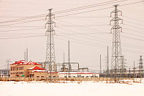 Electricity pylons, Northern China, March 209.