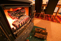 Log burner used to heat a house