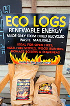 Citronella eco logs made from recycled waste material.