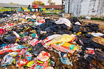 Ashram's bio-gas plant, that is fed with food waste and manure and fuels the kitchens and the Ashram's vehicles. Muni Seva Ashram in Goraj, near Vadodara, India. December 2013.