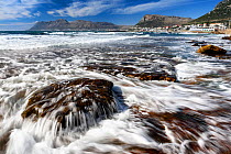Rising tide in front of the Dalebrook tidal pool, Kalk Bay, Cape Town, False Bay, South Africa.