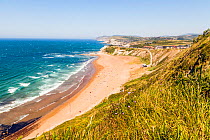 View of the beach, Sopelana, Basque Country, Spain. July 2015.