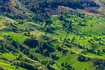 Cabanas Pasiegas and meadows, Miera Valley, Cantabria, Spain. October 2017.