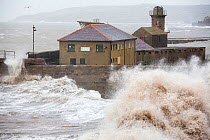 Whitehaven harbour during the January 2014 period of storm surge, high tides and storm force winds. The coastline took a battering, damaging the harbour wall and eroding a large section of coastal cli...