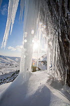 Ice fall on Red Screes in the Lake District, during a very cold snap in Novembver 2010