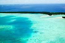 Aerial view of Funafuti atoll, Tuvalu, Pacific Ocean, March 2007