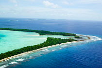 Aerial view of Funafuti atoll, Tuvalu, Pacific Ocean, March 2007