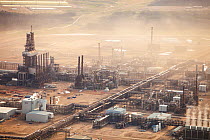 Air pollution from the Syncrude Tar sands upgrader plant, north of Fort McMurray, Alberta, Canada. August 2012
