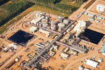 A SAG D (Steam assisted Gravity Drainage) tar sands plant north of Fort McMurray. The SAG D is used to extract the bitumen from the tar sands when they are too deep to be strip mined.  August 2012