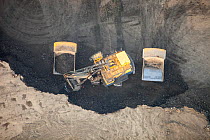 Tar sands deposits being mined north of Fort McMurray, Alberta, Canada. August 2012