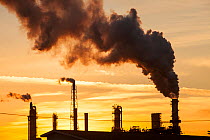 The Syncrude upgrader plant for processing tar sands to create synthetic oil. Alberta, Canada. August 2012