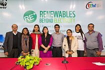 The launch of a renewable energy strategy report at the offices of WWF India in Delhi, India. December 2013