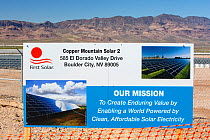 Copper Mountain Solar 2 project, a 150-megawatt (MW)  solar power plant that produces enough energy to power 45, 000 homes, in Nevada, USA. September 2014