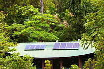 Toilet block with solar panels on the roof in the Daintree rainforest, North of Queensland, Australia, February 2010