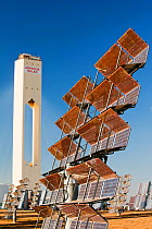 The PS20 solar thermal tower, the only such working solar tower currently in the world. Sanlucar La Mayor, Andalucia, Spain. May 2011