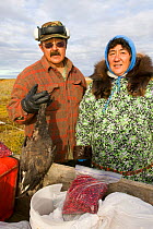 Inuit hunter gatherers on Shishmaref,  Alaska, USA. September 2004