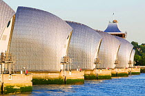 The Thames barrier designed to protect the capital from storm surge flooding, London, England, UK. May 2007
