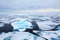 Rotten sea ice off the north coast of Svalbard, Norway July 2013
