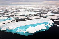 Rotten sea ice off the north coast of Svalbard, Norway. July 2013