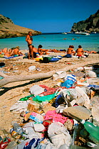 Rubbish on a beach on Majorca.