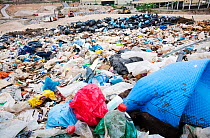 Rubbish on a landfill site in Alicante, Costa Blanca, Murcia, Spain. The site captures bio methane from rotting organic waste.  May 2011