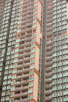 Flats in Kowloon with air conditioning units. Hong Kong, February 2010.