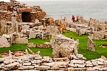 The Broch of Gurness,  the best preserved Broch in Orkney, on mainland island. This defensive building was thought to have been constructed between 100 and 200 BC.  .