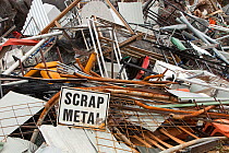 Scrap metal awaiting recycling at Jindabyne  rubbish dump in the Snowy Mountains, Australia. February 2010.