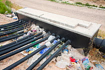 Bio Methane being captured from a landfill site in Alicante, Costa Blanca, Murcia, Spain. This prevents the gas which is a powerful greenhouse gas from escaping to the atmsphere, which can then be use...