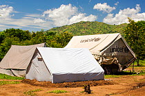 Refugee camp tents for people displaced by flooding in January 2015, Shire Valley near Chikwawa, Malawi, March 2015.