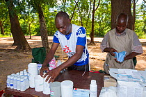 Medecins sans Frontieres  clinic in Makhanga, with anti malarial drugs to treat local people, many of whom now have malaria.  A result of the January 2015 floods, the drying up flood waters provided a...