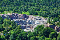 Slate quarries in Elterwater in the Langdale Valley, Lake District, England, UK, July.
