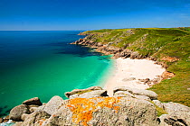 Cornish coastal scenery near Porthgwarra, Cornwall, UK. June.
